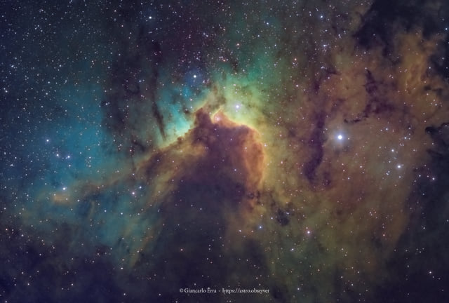 Cave Nebula (Sh2-155) – Hubble Palette Narrowband