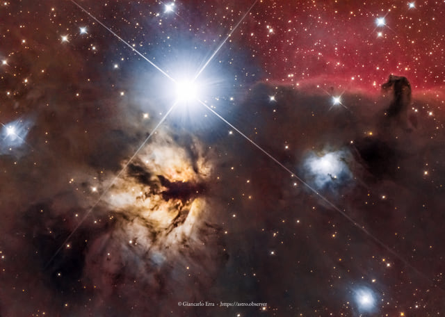 Flame Nebula (NGC 2024) + Horsehead (IC 434)