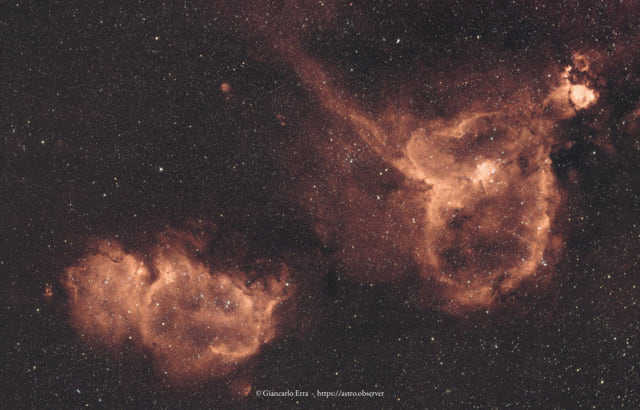 Heart & Soul Nebulae (IC1805 & IC1848)