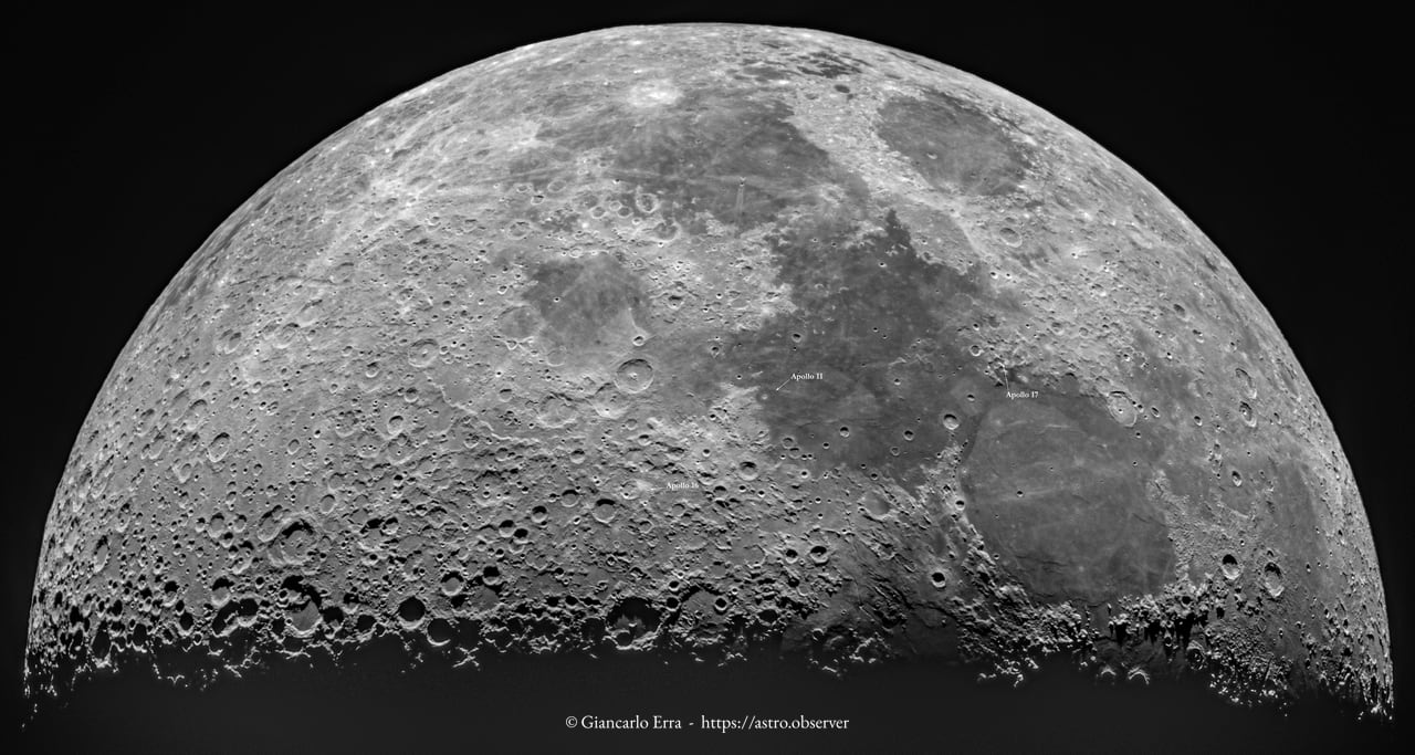 Moon Of Earth – Apollo 11,16,17 landing sites