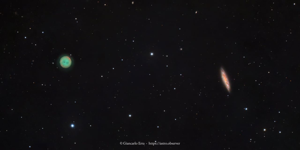 Owl Nebula (M97) & Surfboard Galaxy (M108)