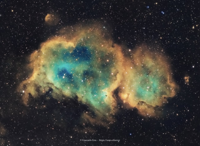 Soul Nebula (IC 1848) – Hubble Palette Narrowband
