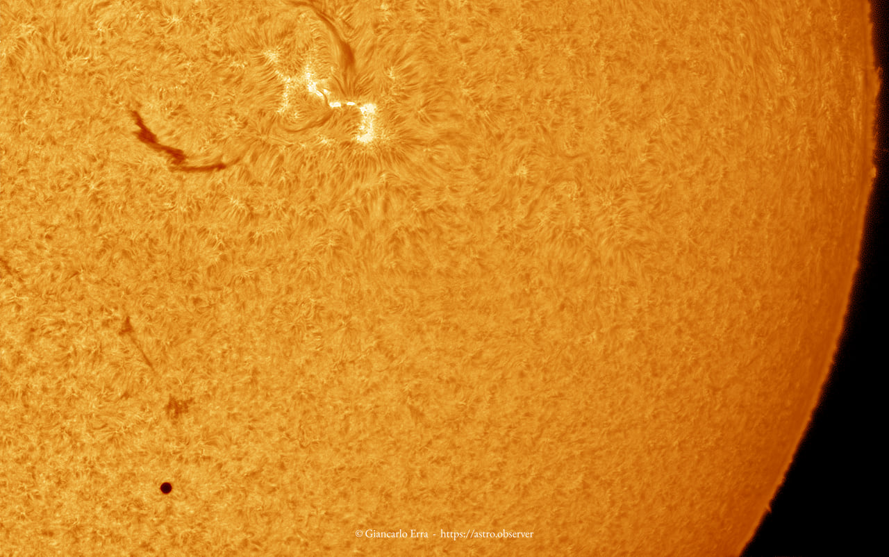 Sun in hydrogen alpha: Mercury transit 3